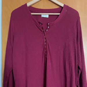 Maurices Burgandy Button Up